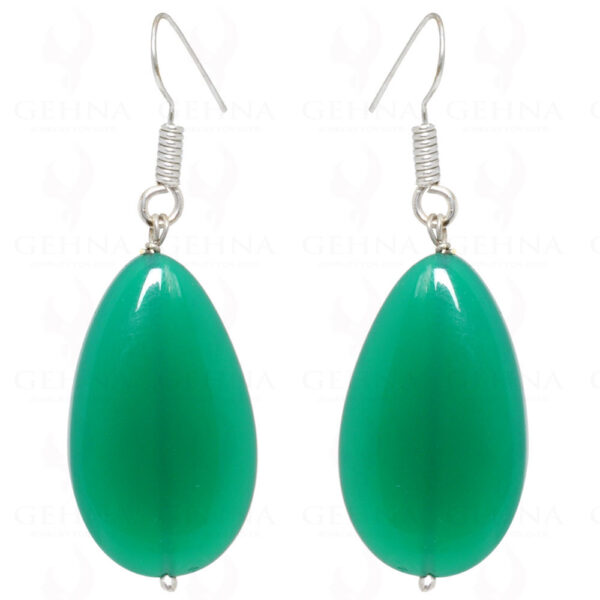 Green Onyx Pear Shaped Gemstone Earrings In .925 Sterling Silver ES-1582
