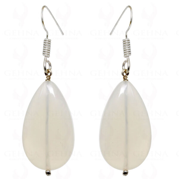 White Chalcedony Pear Shaped Gemstone Earrings In .925 Sterling Silver ES-1583