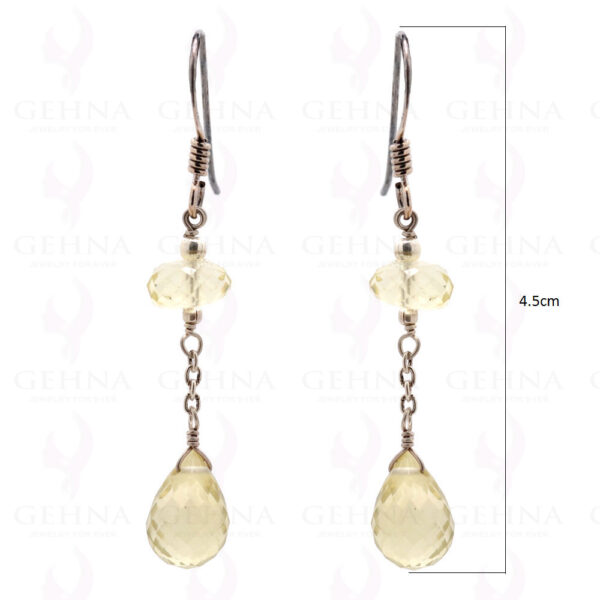 Citrine Drops & Round Shaped Gemstone Earrings In .925 Sterling Silver ES-1588