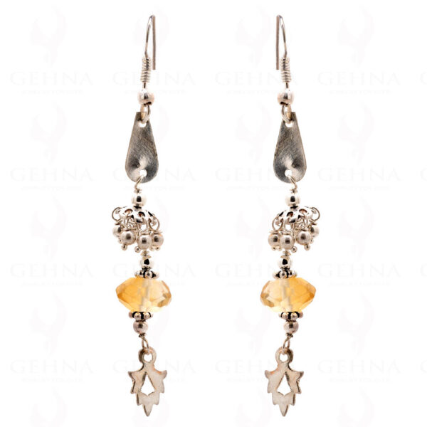 Citrine Gemstone & Silver Elements Earrings In .925 Sterling Silver ES-1593