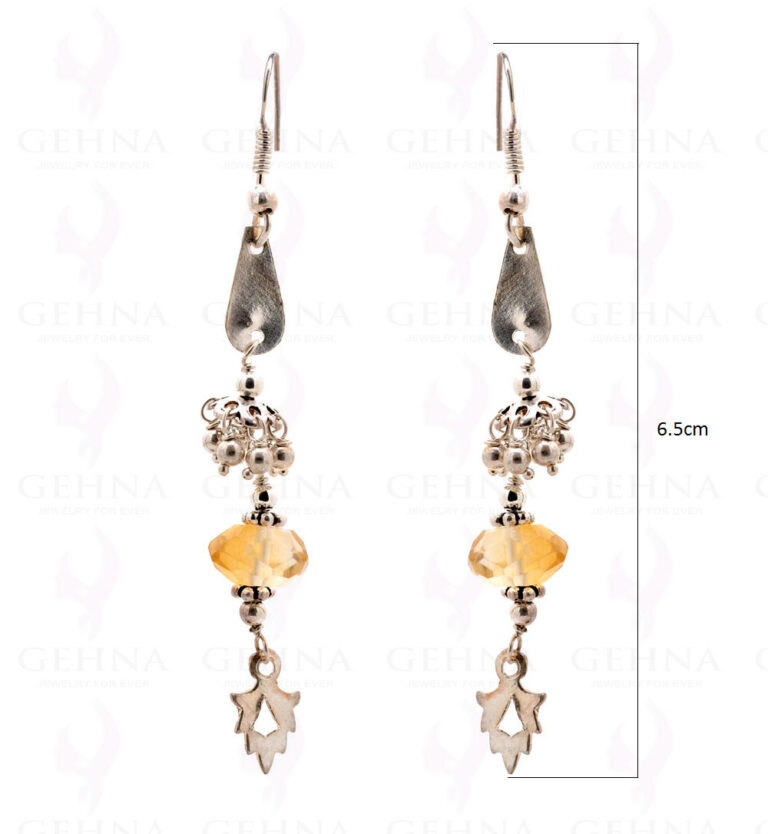 Citrine Gemstone & Silver Elements Earrings In .925 Sterling Silver ES-1593