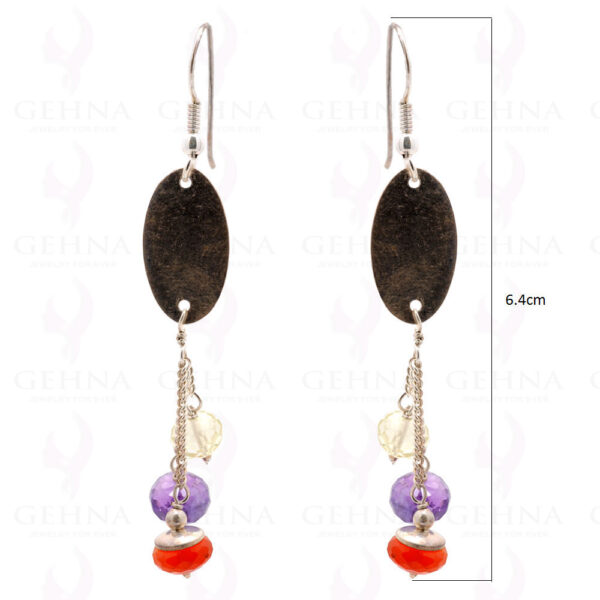 Amethyst & Carnelian Citrine Gemstone Earrings In .925 Sterling Silver ES-1595