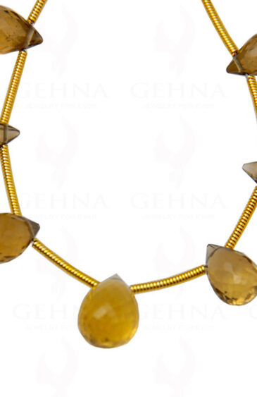 9 Loose Pieces Of Citrine Gemstone Faceted Drop NS-1595