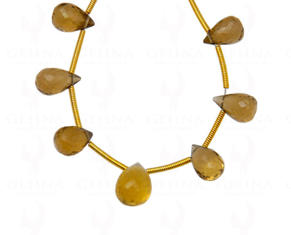9 Loose Pieces Of Citrine Gemstone Faceted Drop NS-1595