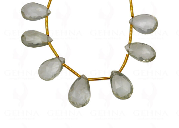Green Amethyst Gemstone Faceted Almond Shaped Loose Pieces NS-1597