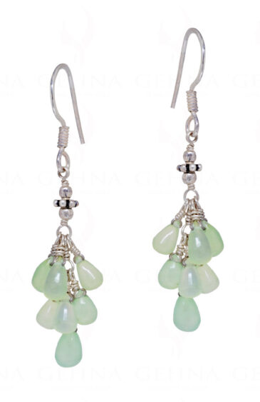Multi Color Chalcedony Drops Shaped Earrings In .925 Sterling Silver ES-1599