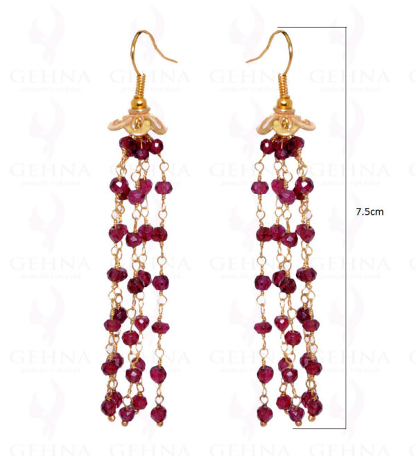 Garnet Gemstone Knotted Earrings In .925 Sterling Silver ES-1601