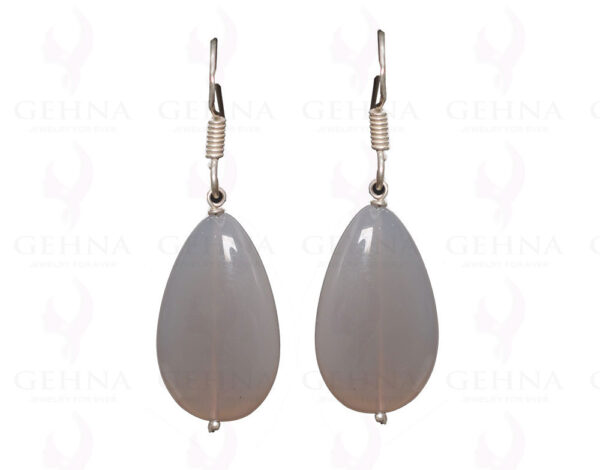 Gray Chalcedony Gemstone Earrings Made In .925 Sterling Silver ES-1602