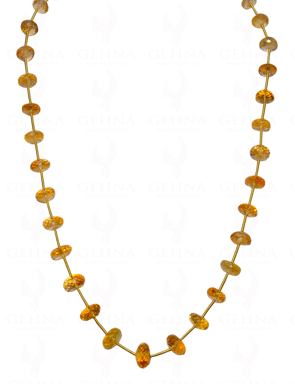 Citrine Gemstone Faceted Bead Necklace NS-1602