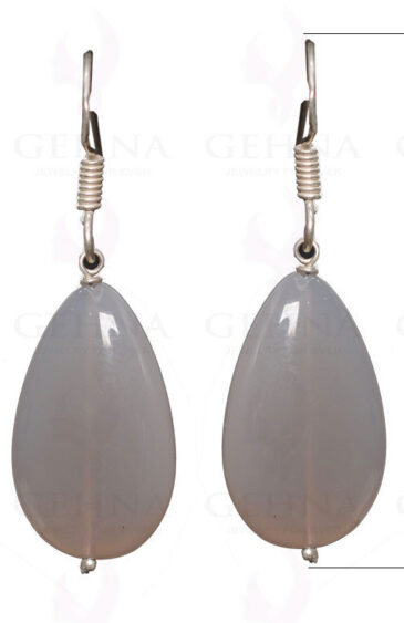 Gray Chalcedony Gemstone Earrings Made In .925 Sterling Silver ES-1602