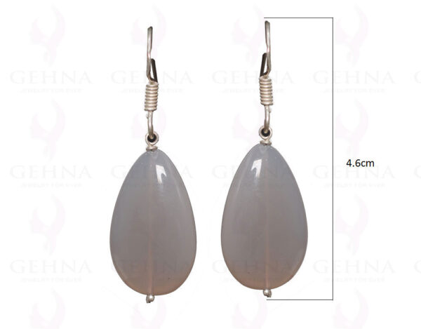 Gray Chalcedony Gemstone Earrings Made In .925 Sterling Silver ES-1602