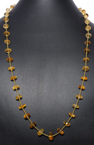 Citrine Gemstone Faceted Bead Necklace NS-1602