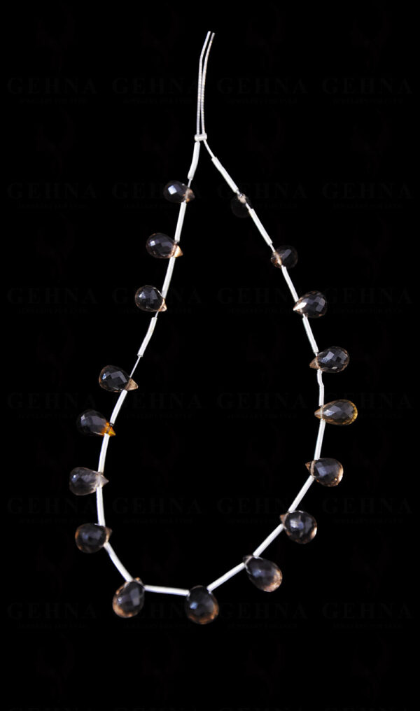 Smoky Quartz Gemstone faceted Drop Loose Pieces NS-1603