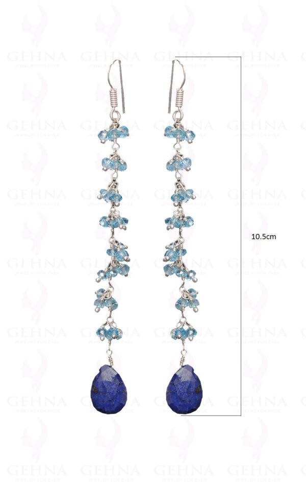 Blue Sapphire & Blue Topaz Gemstone Earrings In .925 Sterling Silver ES-1604