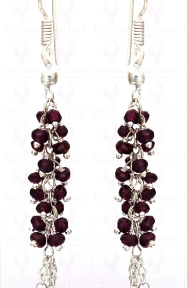 Red Garnet Gemstone Earrings In.925 Sterling Silver ES-1606