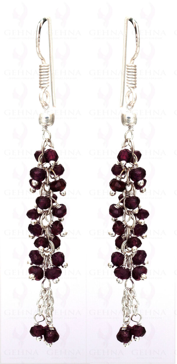 Red Garnet Gemstone Earrings In.925 Sterling Silver ES-1606