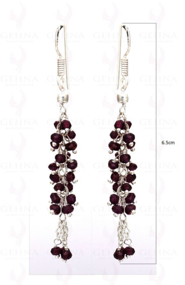 Red Garnet Gemstone Earrings In.925 Sterling Silver ES-1606