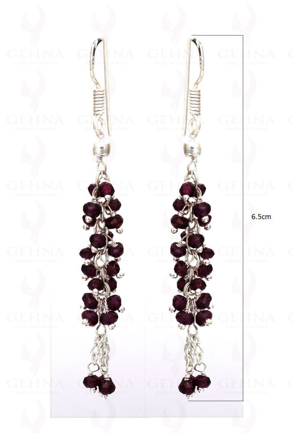 Red Garnet Gemstone Earrings In.925 Sterling Silver ES-1606