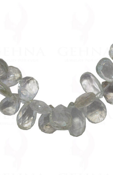 Green Amethyst Gemstone Faceted Almond Shaped Necklace NS-1606