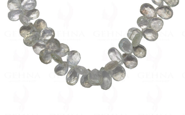 Green Amethyst Gemstone Faceted Almond Shaped Necklace NS-1606