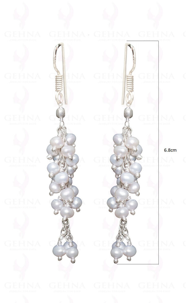 Natural Sea Water Pearl Knotted Earrings In.925 Sterling Silver ES-1607