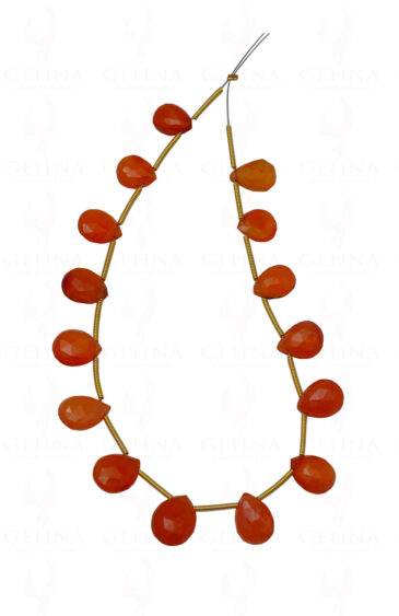 15 Loose Pieces of Carnelian Gemstone Almond Shaped NS-1611