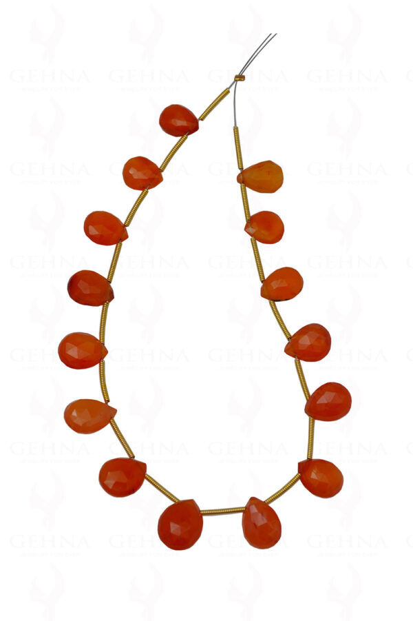 15 Loose Pieces of Carnelian Gemstone Almond Shaped NS-1611