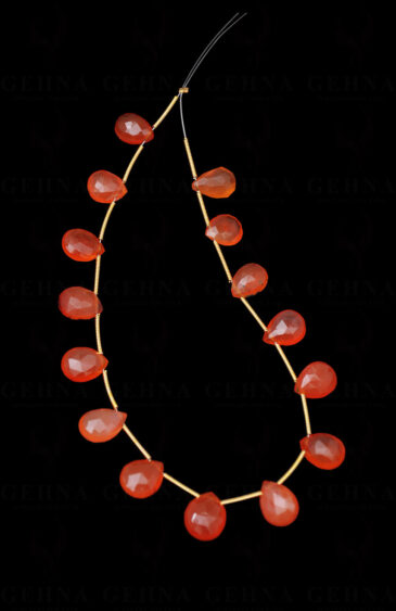 15 Loose Pieces of Carnelian Gemstone Almond Shaped NS-1611