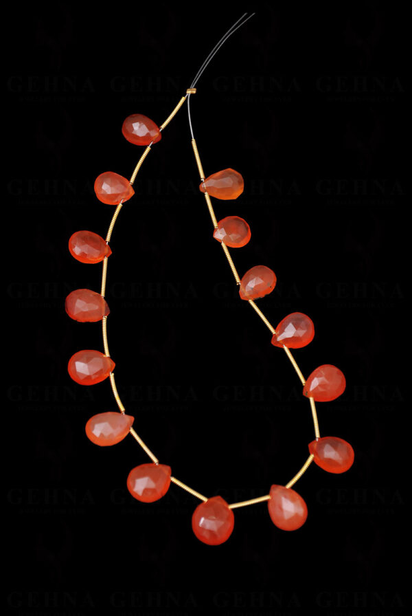 15 Loose Pieces of Carnelian Gemstone Almond Shaped NS-1611