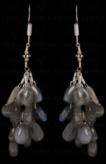 Labradorite Gemstone Almond Shape Earrings Made In.925 Sterling Silver ES-1616