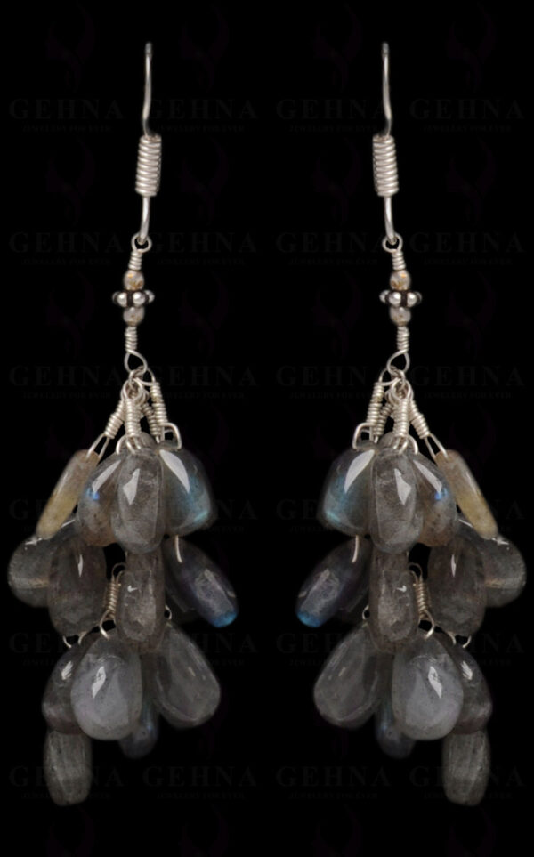 Labradorite Gemstone Almond Shape Earrings Made In.925 Sterling Silver ES-1616