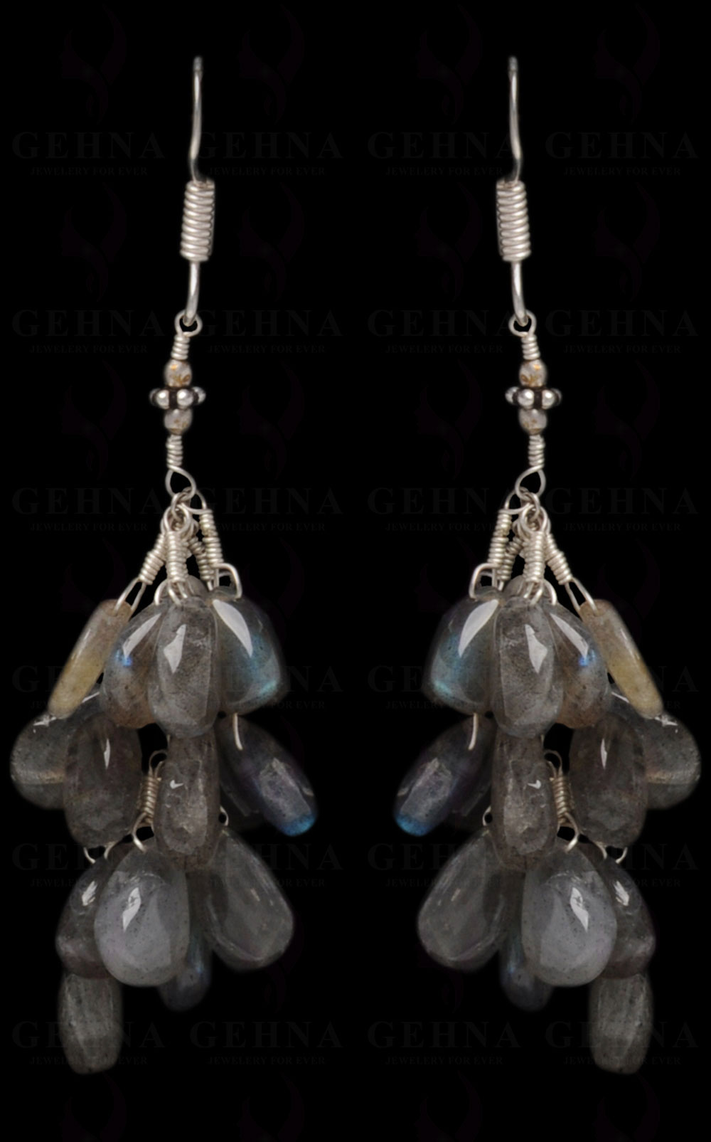 Labradorite Gemstone Almond Shape Earrings Made In.925 Sterling Silver ES-1616