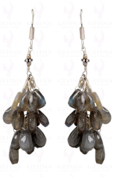 Labradorite Gemstone Almond Shape Earrings Made In.925 Sterling Silver ES-1616