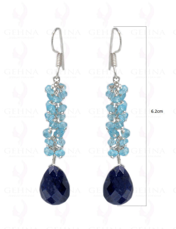 Blue Sapphire & Blue Topaz Gemstone Earring In.925 Sterling Silver ES-1618