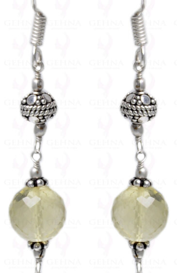 Lemon Topaz Gemstone Studded Earring Made In.925 Sterling Silver ES-1619