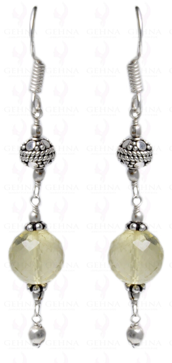 Lemon Topaz Gemstone Studded Earring Made In.925 Sterling Silver ES-1619