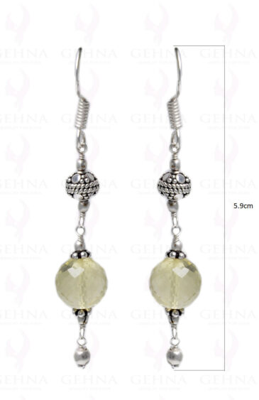 Lemon Topaz Gemstone Studded Earring Made In.925 Sterling Silver ES-1619