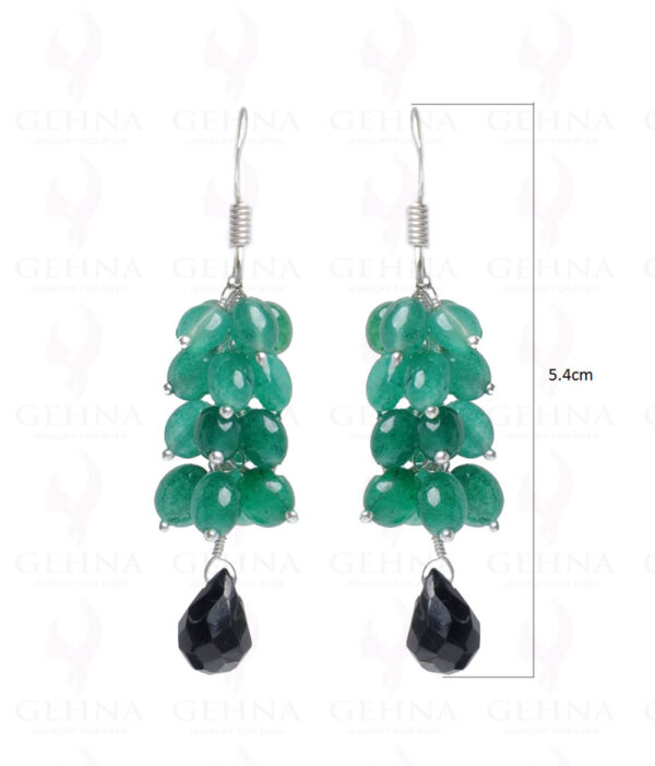 Emerald & Black Spinel Gemstone Studded Earring In.925 Sterling Silver ES-1620