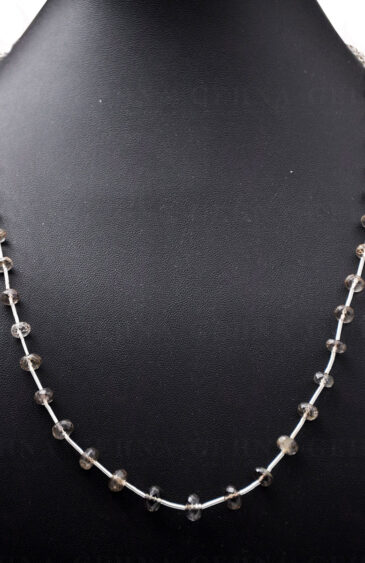 Smoky Quartz Gemstone Faceted Bead Necklace NS-1620