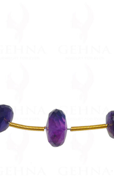 15 Loose Pieces of Amethyst Gemstone Faceted Bead NS-1621