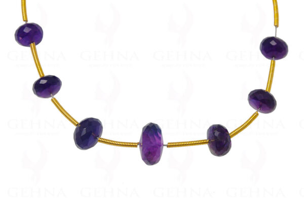 15 Loose Pieces of Amethyst Gemstone Faceted Bead NS-1621