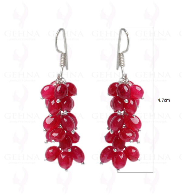 Ruby Gemstone Oval Shape Earring Made In.925 Sterling Silver ES-1624