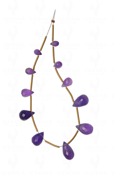 Amethyst Gemstone Faceted drop Loose Pieces NS-1624