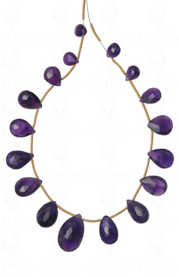 17 Loose Pieces of Amethyst Gemstone Faceted Almond Shaped NS-1629