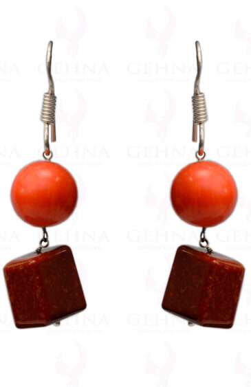 Coral & Mookaite Gemstone Earring In.925 Sterling Silver ES-1644