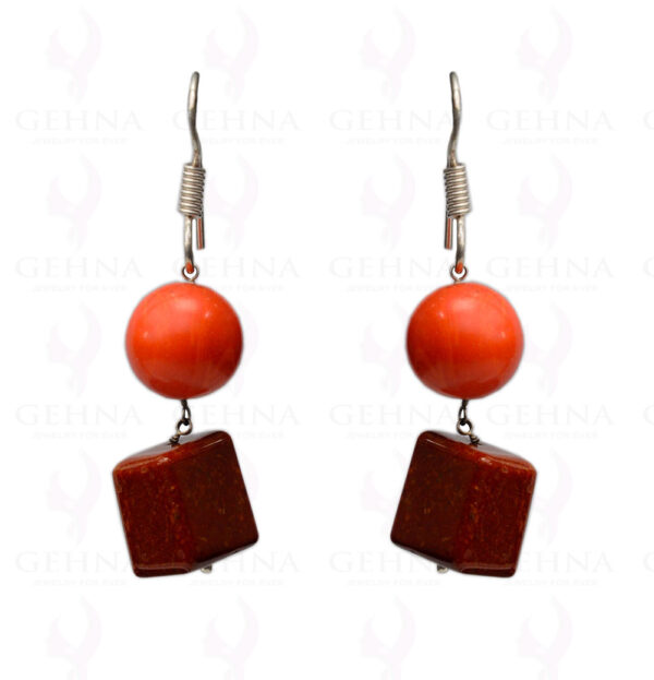 Coral & Mookaite Gemstone Earring In.925 Sterling Silver ES-1644