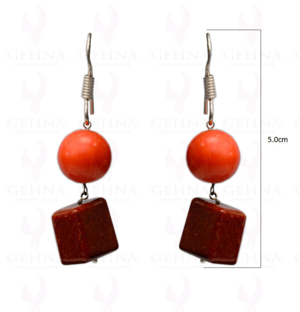 Coral & Mookaite Gemstone Earring In.925 Sterling Silver ES-1644