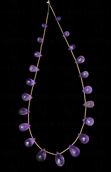 21 Loose Pieces of Amethyst gemstone Faceted Drop Shaped NS-1654