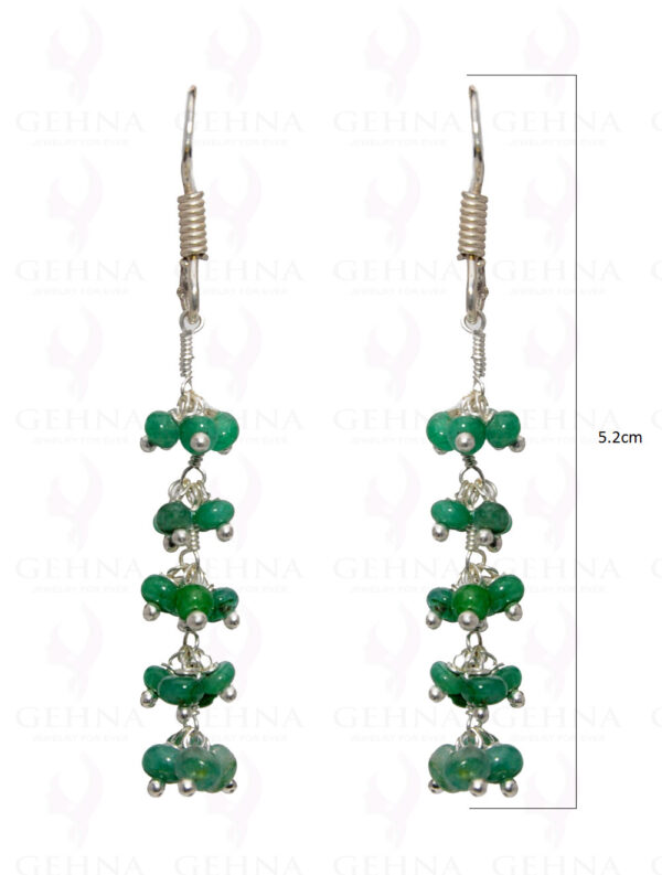 Emerald Gemstone Bead Earring In .925 Sterling Silver ES-1655