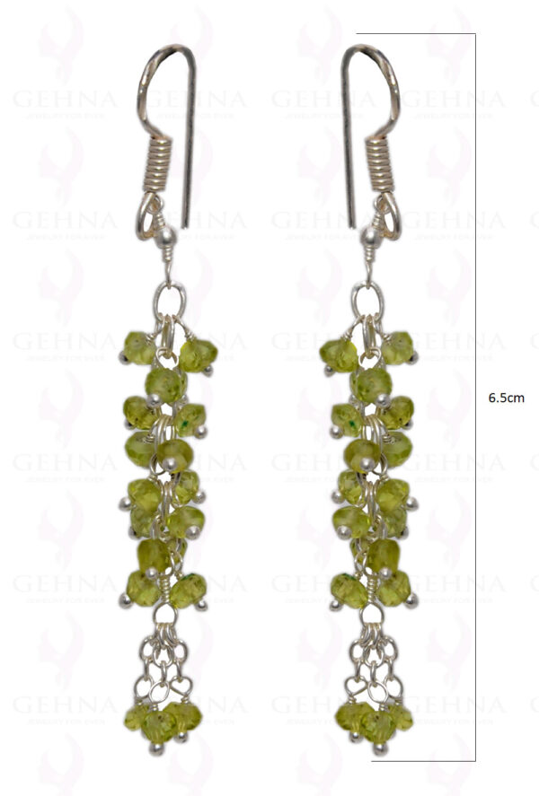 Peridot Gemstone Faceted Bead Earring In .925 Sterling Silver ES-1660